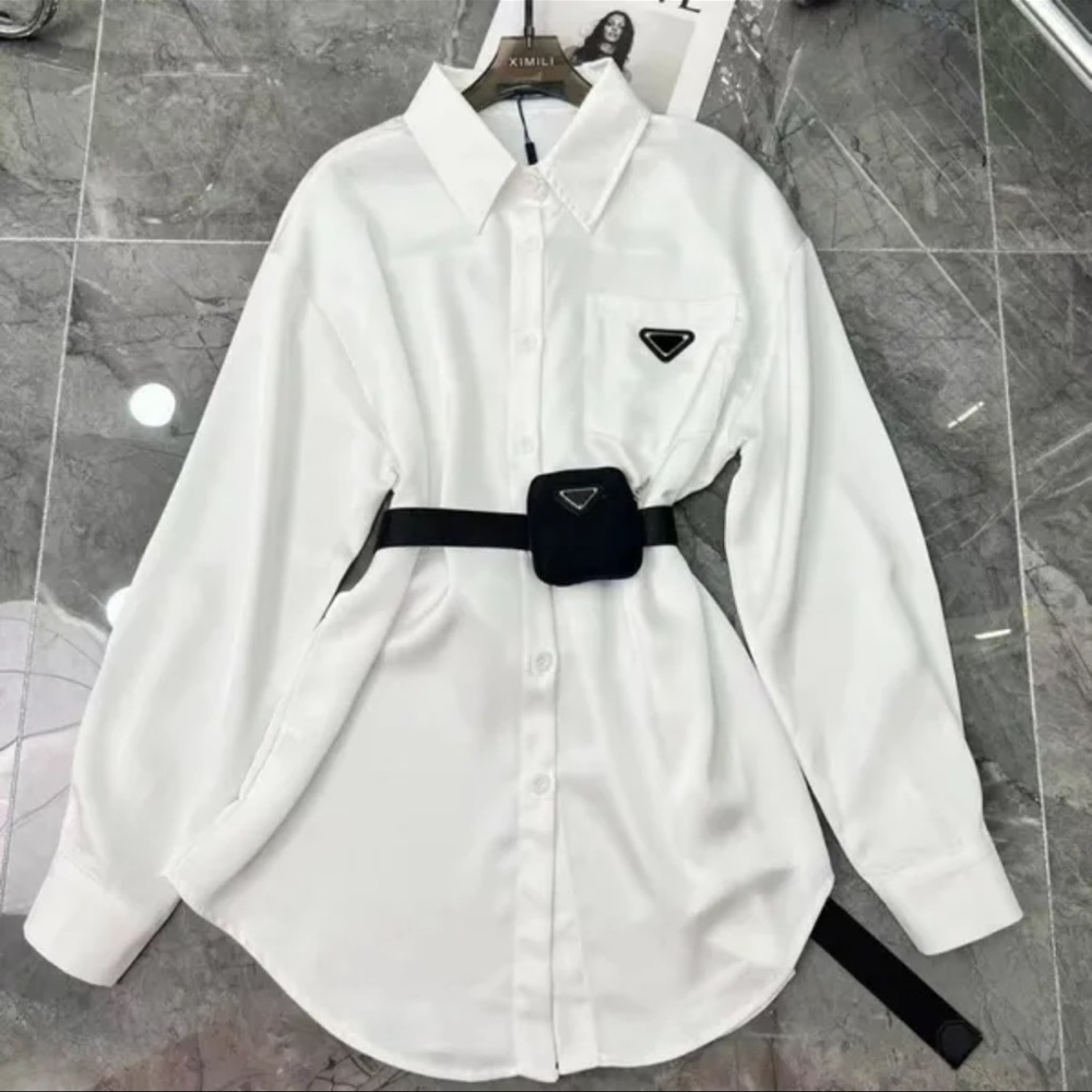 Button down shirt with belt included